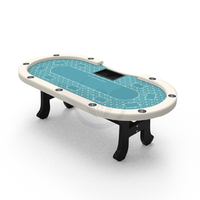 Table de poker ovale personnalisée YH avec base en bois en forme de H - Table de poker Texas Hold'em professionnelle pour casino et club