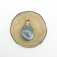 Bouteille d'huile essentielle en cristal, 1 pièce, Agate cristal de haute qualité, géode, bouteille de parfum, pendentif pour collier