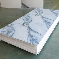 Panel de PVC con Diseño de Mármol, Impermeable, Resistente al Fuego, Ecológico, con Protección UV, para Decoración de Interiores, Baños, Salas de Estar y Uso Doméstico, con Patrón Floral
