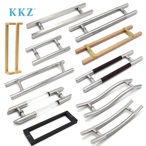 Kkz thương mại hiện đại cửa gỗ lối vào kéo xử lý 201/304 thép không gỉ lớn cửa sổ kính xử lý bán buôn - Product Image 1