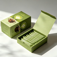 Boîtes d'emballage personnalisées haut de gamme avec sac, petite pochette, emballage alimentaire pour thé matcha et miel, ensemble de boîtes de présentation rigides en papier