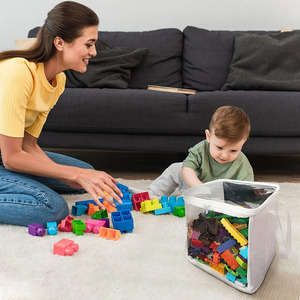 กล่องบรรจุภัณฑ์พีวีซีใสแบบมีซิปพร้อมโลโก้สั่งทำ กล่องเก็บของเล่นเด็กแบบโปร่งใส กล่องเก็บของทรงลูกบาศก์สำหรับเด็ก - Product Image 6