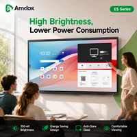 Tableau interactif intelligent Amdox ES 65 pouces 4K avec écran tactile 40 points, Android 14 et caméra 48MP pour une utilisation en classe et en conférence