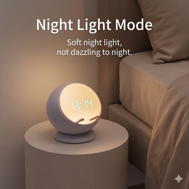 Smart Portable Desktop Speaker Alarm Clock for Voice Control Xiao Yun USB Charging LED Digital Display Intelligent Wake-up