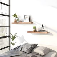 Étagères flottantes en bois de Paulownia pour mur, à un seul niveau, couleur brun clair, pour salon, design moderne, grande capacité