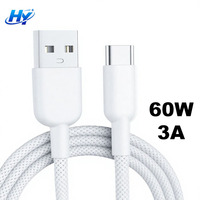 Cable de Carga Rápida USB-C 60W PD 3A con Conductor de Cobre Puro y Trenzado de Nailon para iPhone, Laptop y Tablet