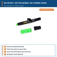 Konektor Serat Optik SC Cepat FTTH Perakitan Cepat di Lapangan Single Mode Tanpa Epoxy Tanpa Poles untuk Kabel Drop Kabel Indoor