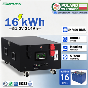 แบตเตอรี่ EU 48V Power Brick 16kWh Lifepo4 พร้อม JK V19 BMS 51.2V 314Ah 8000 รอบการใช้งาน  พร้อมแผ่นทำความร้อนในตัว สำหรับพลังงานแสงอาทิตย์ มีสินค้าในสต็อก - Product Image 1