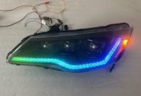 Phare de modification haut de gamme HD Civic 8ème génération FD2 pour les années 2005-2012, trois lentilles, avec couleurs rouge, vert, bleu