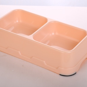 Wholesale 2 In 1 Rectangle Square Pet Double Bowl Non Slip Plastic <b>Cat</b> Dog <b>Feeder</b> Bowl Dual Compartment Pet Food Water Bowl - Product Image 4