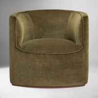 Fauteuil pivotant moderne en tissu bouclé bleu Teddy, confortable, style club, pour la maison, le bureau, la chambre à coucher, l'hôtel