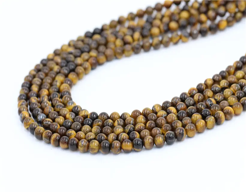 Wholesale price natural gemstone loose bead round beads 8mm brown tiger eye stone bead for jewelry making