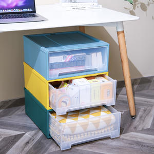 Armoire de rangement en plastique avec tiroirs transparents, grande capacité, organiseur de vêtements empilable, type rectangulaire, G 5010 - Product Image 5