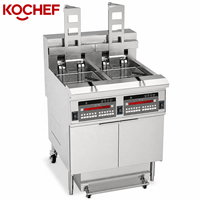 Friteuse commerciale ouverte de poulet à levage automatique électrique et gaz SS 304 avec dispositif de filtre à huile automatique pour restaurant de restauration rapide
