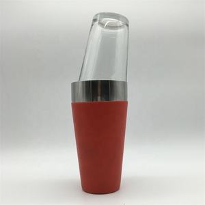 Coctelera de acero inoxidable de 800ml/28oz, coctelera de vinilo rojo con revestimiento de PVC suave, coctelera de vidrio Boston con Color y logotipo personalizado <span class=keywords><strong>OEM</strong></span> - Product Image 4