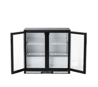 Réfrigérateur de bar commercial à 2 portes avec portes vitrées à charnières pour bar et restaurant