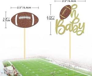 Adornos para Cupcakes con Forma de Balón de Fútbol, Decoración para Baby Shower con Temática de Fútbol para Niños, Adornos para Cupcakes para Fiestas de Cumpleaños - Product Image 4