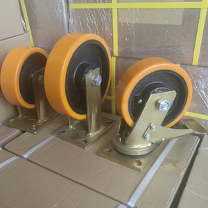 ขายส่งหนักอุตสาหกรรมล้อล้อ 500-2000KG โหลดสูง 125 160 200 250 300 มม.คงที่หมุนเหล็ก Pu ล้อล้อ - Product Image 3