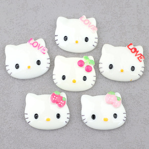 Ciondoli in resina a forma di gatto Hello Kitty, a tema cartone animato, fai da te, per decorazioni di custodie per telefoni - Product Image 2