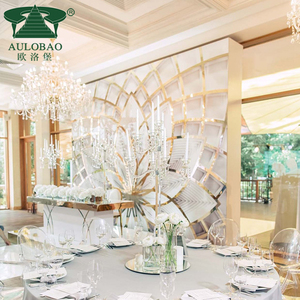 แผ่น PVC ติดผนังตกแต่งงานแต่งงานสีทองลายดอกไม้ - Product Image 5