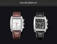 Montre pour homme Megir 2028, étanche, bracelet en cuir, aiguilles lumineuses, chronographe, quartz, montre-bracelet pour homme