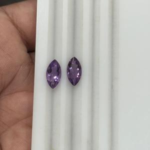 Pierre précieuse naturelle Améthyste violette africaine, taille marquise, paire assortie, belle forme, couleur, pierres lâches, vente en gros de bijoux, qualité AAA - Product Image 4