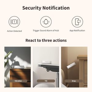 Capteur de vibration intelligent 3.0 avec détecteur de mouvement inclinable, contrôle par tapotement, alarme Apple Home/HomeKit pour objets de valeur, détection de vibration sans fil - Product Image 3