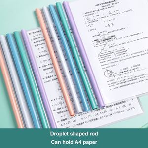 Morandi Color Custom PP A4 <b>Rod</b> Clip Large Capacity Student Triangle Folder Transparent Test Paper <b>Holder</b> Organizer Office School - Product Image 2