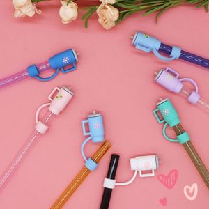 Cartoon Reusable 10mm 3D Silicone Straw Topper Splash Proof Rubber Tumbler Straw Cap Covers - Product Image 2