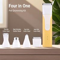 Tondeuse pour animaux de compagnie sans fil rechargeable 4 en 1, kit de toilettage, coupe-griffes en plastique et lime à ongles électrique pour chiens et chats