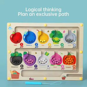 Jouets éducatifs en bois pour enfants, labyrinthe <span class=keywords><strong>de</strong></span> couleurs et <span class=keywords><strong>de</strong></span> nombres, <span class=keywords><strong>jeu</strong></span> <span class=keywords><strong>de</strong></span> comptage Montessori, jouets pour enfants, design unisexe - Product Image 2