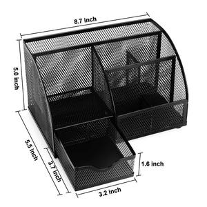 उच्च गुणवत्ता कार्यालय डेस्क आयोजक 7 डिब्बे धातु तार डेस्कटॉप पेन कप पेंसिल धारक - Product Image 2