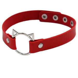 <strong>Gothic</strong> Soft PU Leather Necklace Women Harajuku Necklace Cat Punk Sexy PU Leather <strong>Choker</strong> - Product Image 3