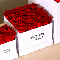 Lovebay Valentines Kerstdag Cadeau Onsterfelijke Geconserveerde Rozen Donkerroze Geel Geconserveerde Bloemen Rozen Doos Met Geconserveerde Rozen