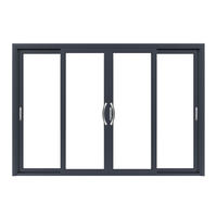 Porte coulissante en aluminium et verre pour l'extérieur de la maison, sécurité, patio, porte coulissante à 4 panneaux