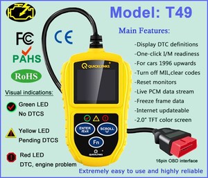 أداة تشخيص OBD2 لجميع أجهزة قارئ رمز ECU أداة تشخيص أعطال السيارات T49 - Product Image 3