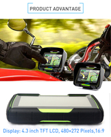 Navigateur GPS portable pour moto de 4,3 pouces, conception OEM ODM, carte mondiale, batterie rechargeable, garantie 1 an, pour usage automobile