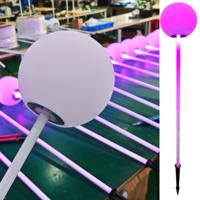 Boule lumineuse en plastique de 20 cm avec tube, style socle, RGB DMX, décoration d'Halloween, jardin extérieur, terrasse