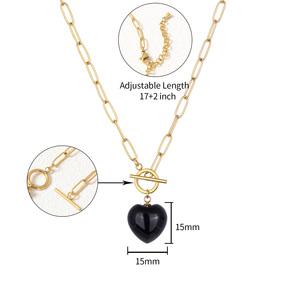 Collar de Cadena con Colgante de Acero Inoxidable Chapado en Oro, Joyería de Moda Unisex, Personalizable OEM/ODM, Agate Spot Goods - Product Image 2