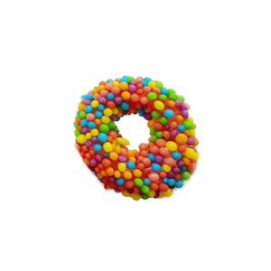FLY Halal Fruitig & Zuur Snoepjes Non-pareils Gelatine Meerkleurige Donut Cirkel Ringvormige Knapperige <span class=keywords><strong>Gummy</strong></span> <span class=keywords><strong>Clusters</strong></span> Bulkverpakking - Product Image 1