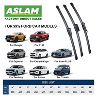 Escobilla Limpiaparabrisas de Repuesto de Caucho Natural Sin Ruido y Sin Estructura Metálica para Ford Fiesta, Escape, C-Max, S-Max, B-Max - 14"-28"