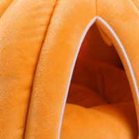 YAOYUE Nid de chat en peluche en forme de citrouille, lit de sommeil profond, maison pour animaux de compagnie chaude et confortable avec rembourrage en coton PP S M L