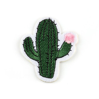 Badge brodé Cactus et Plante succulente, Applique thermocollante Fleur de plante du désert pour vêtements d'été, sacs, décoration nature DIY