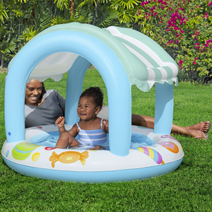 Bestway 52638 <span class=keywords><strong>Mini</strong></span> portátil PVC inflable Kiddie <span class=keywords><strong>piscina</strong></span> con protección UV dosel bebé <span class=keywords><strong>piscina</strong></span> características de seguridad para niños - Product Image 3