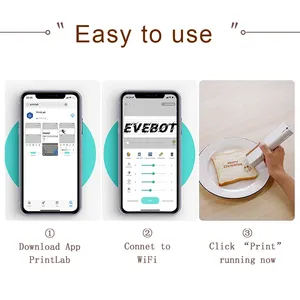 <span class=keywords><strong>EVEBOT</strong></span> Impresora de Alimentos Portátil Grande de 2.6cm para Diseños DIY en Café, Latte, Postres, Yogur, Platos, Pan y Galletas - Producto en Stock - Product Image 2