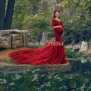 Robe de mariée de maternité ajustée sirène Sweetheart, tenues maman et moi, robe de <span class=keywords><strong>grossesse</strong></span> maxi pour séance photo, robes de baby shower - Product Image 6