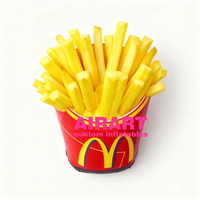 Publicité gonflable pour frites pour la décoration d'entrée de magasin de snacks, modèle publicitaire personnalisé pour frites, frites gonflables