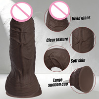 Dildo de Silicona Líquida Extra Grande de Nepal, Doble Dureza, Simulación Realista de Pene, Placer Adulto, Color Marrón, Tamaño Grande