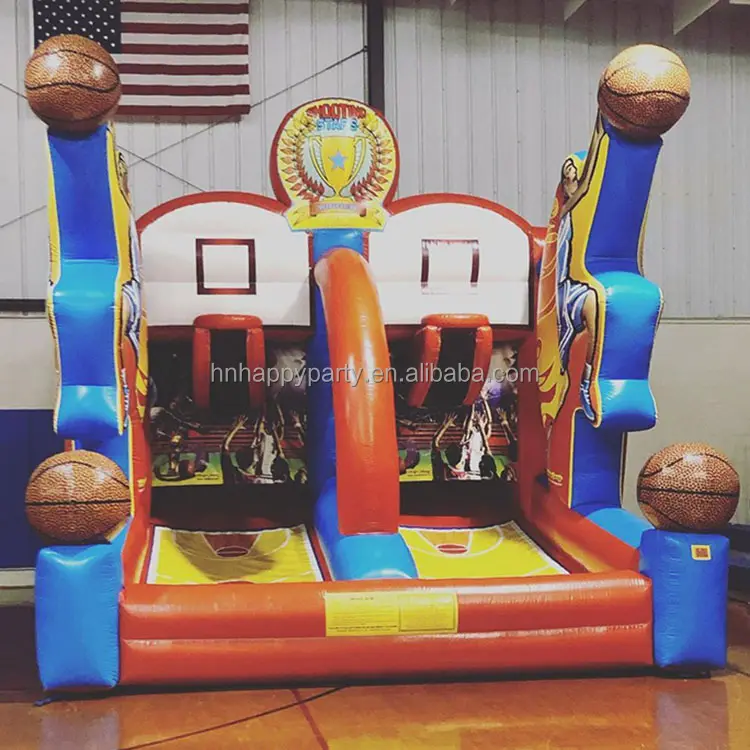 Achtertuin Schoolverhuur Grappig Spel Commerciële Opblaasbare Springkussen Basketbal Bounce Spel Voor Kinderen Volwassenen