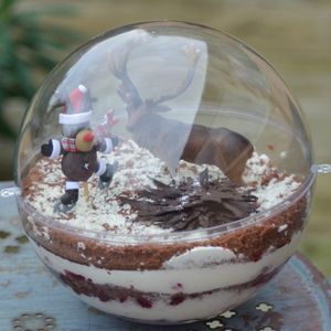Large 8 inch/20cm transparent sphere hollow plastic Christmas ball decoration - Product Image 1